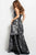 48786 One Shoulder Metallic Evening Gown