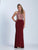 Dave & Johnny - A4878 High Halter Sequined Gown in Red
