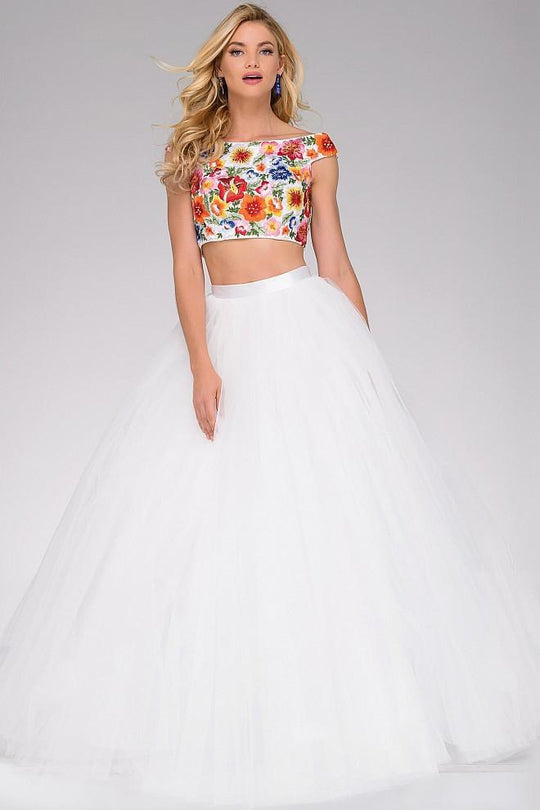 Two-Piece Tulle Prom Ballgown 48790