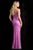 Scala - 48797 Embellished Strapless Sheath Gown In Purple