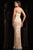 Scala - 48797 Embellished Strapless Sheath Gown In Brown