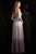 Scala - 48801 Strapless Beaded Bodice Chiffon A-Line Gown In Gray and Silver