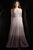 Scala - 48801 Strapless Beaded Bodice Chiffon A-Line Gown In Gray and Silver