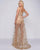 Cassandra Stone - 48815A Sleeveless Embellished V-neck A-line Dress In Gold