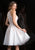 Scala - 48822 High Halter Neck Embellished Cocktail Dress In White