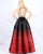 Mac Duggal Ballgowns - 48824H Ombre Sequined Halter Ballgown In Red and Black