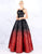 Mac Duggal Ballgowns - 48824H Ombre Sequined Halter Ballgown In Red and Black