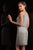 Scala - 48829 Sleeveless Scoop Beaded Short Dress In Silver