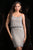 Scala - 48829 Sleeveless Scoop Beaded Short Dress In Silver