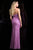 Scala - 48831 Halter Neck Sequined Sheath Gown in Purple