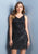 Scala - 48833 Sleeveless Floral Chevron Detailed Sheath Dress In Black