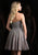 Scala - 48834 Bejeweled Strapless Sweetheart Short Dress in Silver