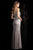 Scala - 48842 Shimmering Sequin-Adorned Sheath Gown In Gray and Silver
