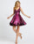Ieena Duggal - 48847I Metallic Fabric Fit and Flare Cocktail Dress In Red and Pink