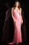 Scala - 48848 Slim Straps V-neck Sequined Fitted Gown in Pink