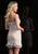 Scala - 48849 Beaded Fringe Ornate Sheath Dress In White