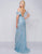 Mac Duggal Prom - 4884M Sequined Plunging V-Neck Gown with Slit In Blue