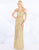 Mac Duggal Prom - 4901M Sequined Cold Shoulder Plunging Gown In Gold