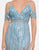Mac Duggal Prom - 4884M Sequined Plunging V-Neck Gown with Slit In Blue