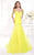 Tarik Ediz - mte92372 Bejeweled Illusion Sleeve Fitted Trumpet Gown In Yellow