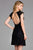 Scala - 48875 Beaded Lace V-neck A-line Dress In Black