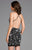 Scala - 48881 Fitted V Neck Cocktail Dress with Open Back In Black and White