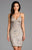 Scala - 48881 Fitted V Neck Cocktail Dress with Open Back In Silver