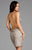 Scala - 48881 Fitted V Neck Cocktail Dress with Open Back In Silver