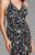 Scala - 48881 Fitted V Neck Cocktail Dress with Open Back In Black and White