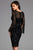Scala - 48885 Sequined Long Bell Sleeve Fitted Dress In Black