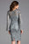 Scala - 48885 Sequined Long Bell Sleeve Fitted Dress In Gray