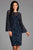 Scala - 48885 Sequined Long Bell Sleeve Fitted Dress In Blue