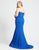 Mac Duggal Fabulouss - 48889F Queen Anne Soft Crepe Mermaid Gown In Blue
