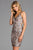 Scala - 48891 Strappy Sequined V-Neck Cocktail Dress In Silver and Pink