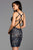Scala - 48891 Strappy Sequined V-Neck Cocktail Dress In Blue and Neutral