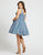 Mac Duggal Fabulouss - 48891F Glittery V-Neck and Back Cocktail Dress In Blue and Silver