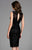 Scala - 48897ML Fully Sequined Jewel Neck Fitted Dress In Black