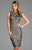 Scala - 48897ML Fully Sequined Jewel Neck Fitted Dress In Silver