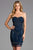 Scala - 48909 Strapless Beaded Sweetheart Fitted Dress In Blue