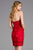 Scala - 48909 Strapless Beaded Sweetheart Fitted Dress In Red