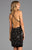 Scala - 48910 Sequined V-Neck Fitted Cocktail Dress In Black