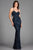 Scala - 48912 Fully Sequined Sweetheart Sheath Dress In Blue