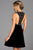 Scala - 48913 Beaded Plunging V-neck Velvet A-line Dress In Black