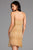 Scala - 48914 Beaded Fringe Scoop Sheath Dress In Brown