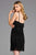 Scala - 48914 Beaded Fringe Scoop Sheath Dress In Black