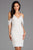 Scala - 48921 Cold Shoulders Beaded and Sequin Cocktail Dress In White