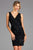 Scala - 48922 Floral Beaded Corset lace up Back Lace Cocktail Dress In Black