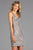 Scala - 48924 Allover Sequin Low Open Back Fringe Fitted Dress In Neutral and Silver