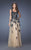 La Femme - 19922 Lace Appliqued Tulle Gown in Black and Neutral