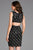 Scala - 48925 Sequined V-neck Short Fitted Dress In Black